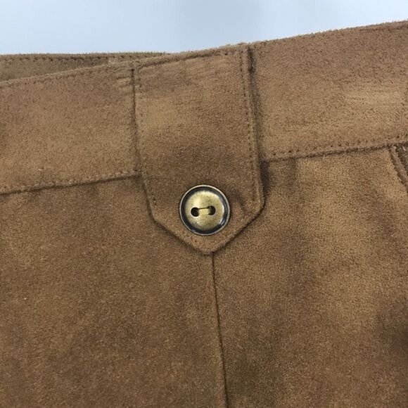 Napa Valley Cognac Faux Suede Pants Vintage Size 8 - Picture 5 of 7